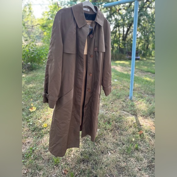 Vintage wool lined brown belted feminine trench misty harbor - Picture 7 of 11